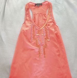 Bright Burnt Orange Sheer Tank